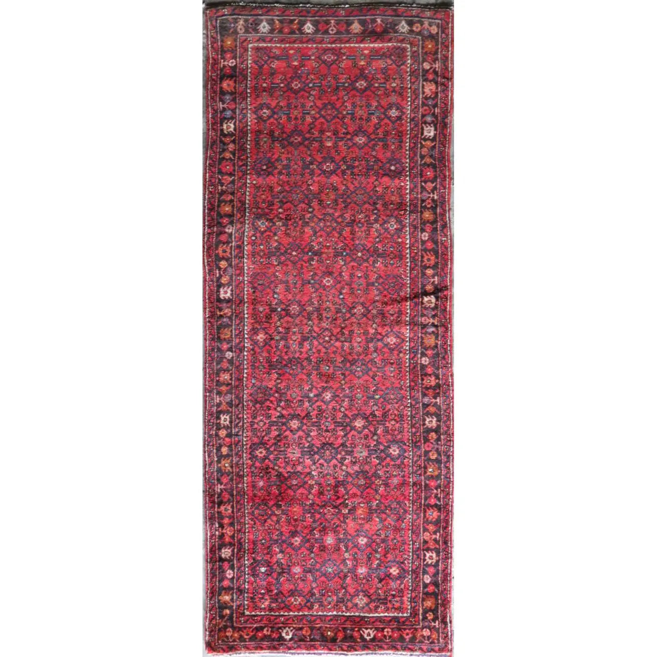 One Of The Kind Hand-Knotted Persian Wool Rug _ Luxurious Vintage Design, 19'1" x 3'4", Artisan Crafted